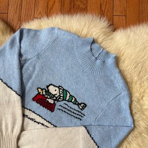 American Eagle Baby Blue Snoopy Sweater